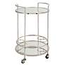 3_Spritz 18" Wide Polished Chrome 2-Shelf Rolling Bar Cart more views