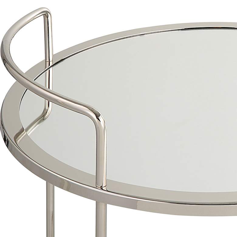 Image 5 Spritz 18" Wide Polished Chrome 2-Shelf Rolling Bar Cart more views