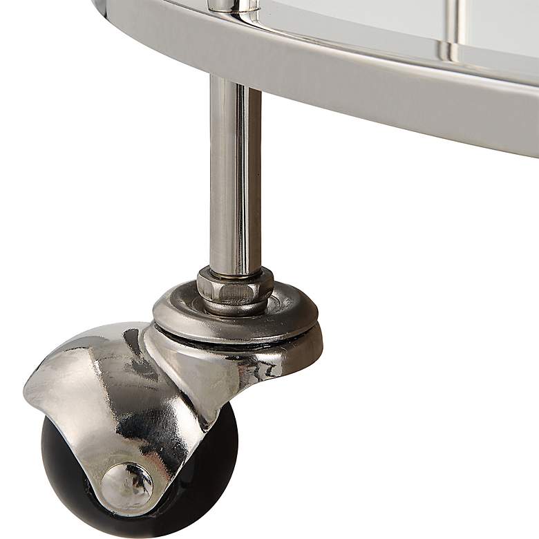 Image 6 Spritz 18" Wide Polished Chrome 2-Shelf Rolling Bar Cart more views