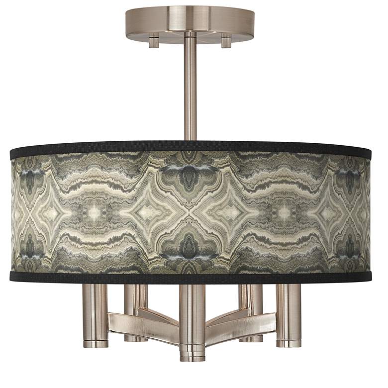 Image 1 Sprouting Marble Ava 5-Light Nickel Ceiling Light