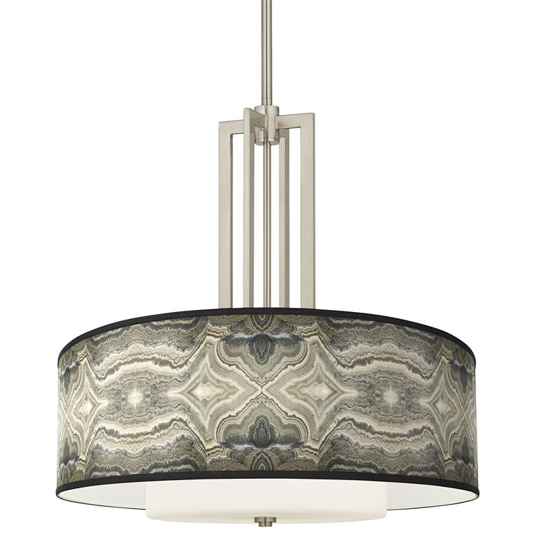 Image 1 Sprouting Marble Carey 24 inch Brushed Nickel 4-Light Chandelier