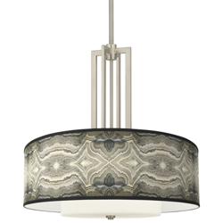 Sprouting Marble Carey 24&quot; Brushed Nickel 4-Light Chandelier