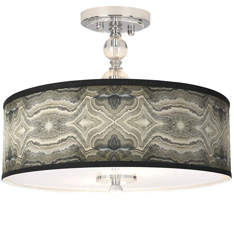 Image 1 Sprouting Marble Giclee 16 inch Wide Semi-Flush Ceiling Light
