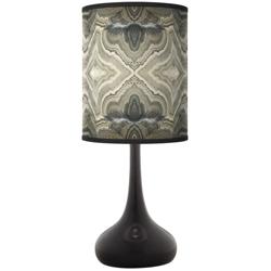 Sprouting Marble Giclee Black Droplet Table Lamp
