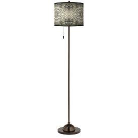 Image2 of Sprouting Marble Giclee Glow Bronze Club Floor Lamp