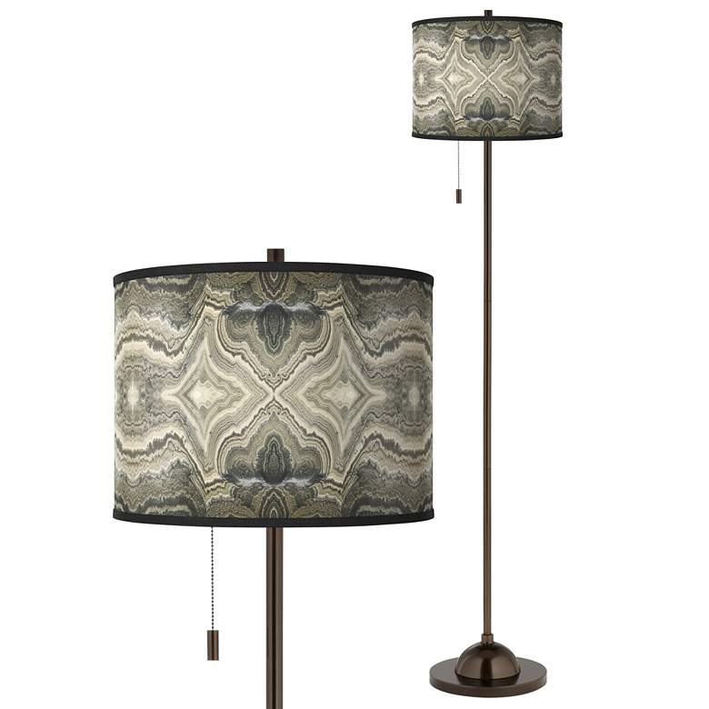 Image 1 Sprouting Marble Giclee Glow Bronze Club Floor Lamp