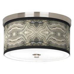 Sprouting Marble Giclee Nickel 10 1/4&quot; Wide Ceiling Light