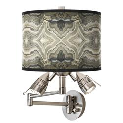 Sprouting Marble Giclee Plug-In Swing Arm Wall Lamp