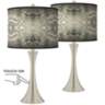 Sprouting Marble Trish Brushed Nickel Touch Table Lamps Set of 2
