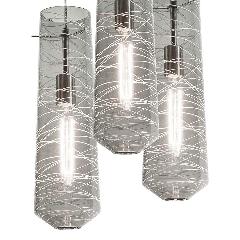 Image 2 Spun 3 Light Round Pendant - Smoke Shades more views