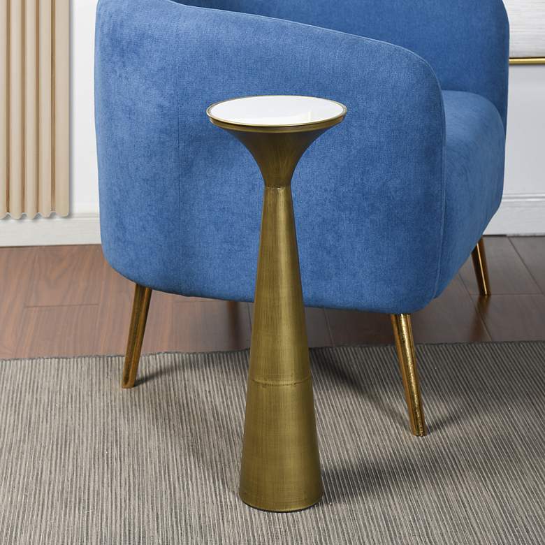Image 1 Spun Gold Drinking Table With White Marble Top