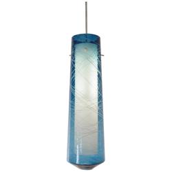 Spun LED Pendant - 3000K - 120-277V - Satin Nickel - Steel Blue
