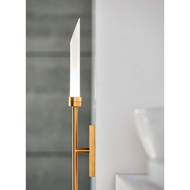 Image 4 Spur 29 3/4 inch High Aged Brass 2-Light LED Wall Sconce more views