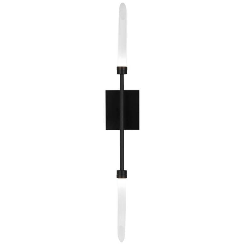 Image 1 Spur 29 3/4" High Matte Black 2-Light LED Wall Sconce