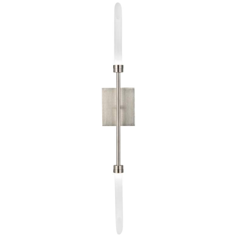 Image 1 Spur 29 3/4 inch High Satin Nickel 2-Light LED Wall Sconce