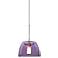 Spur 5 1/2"W Satin Nickel Purple Glass LED Mini Pendant