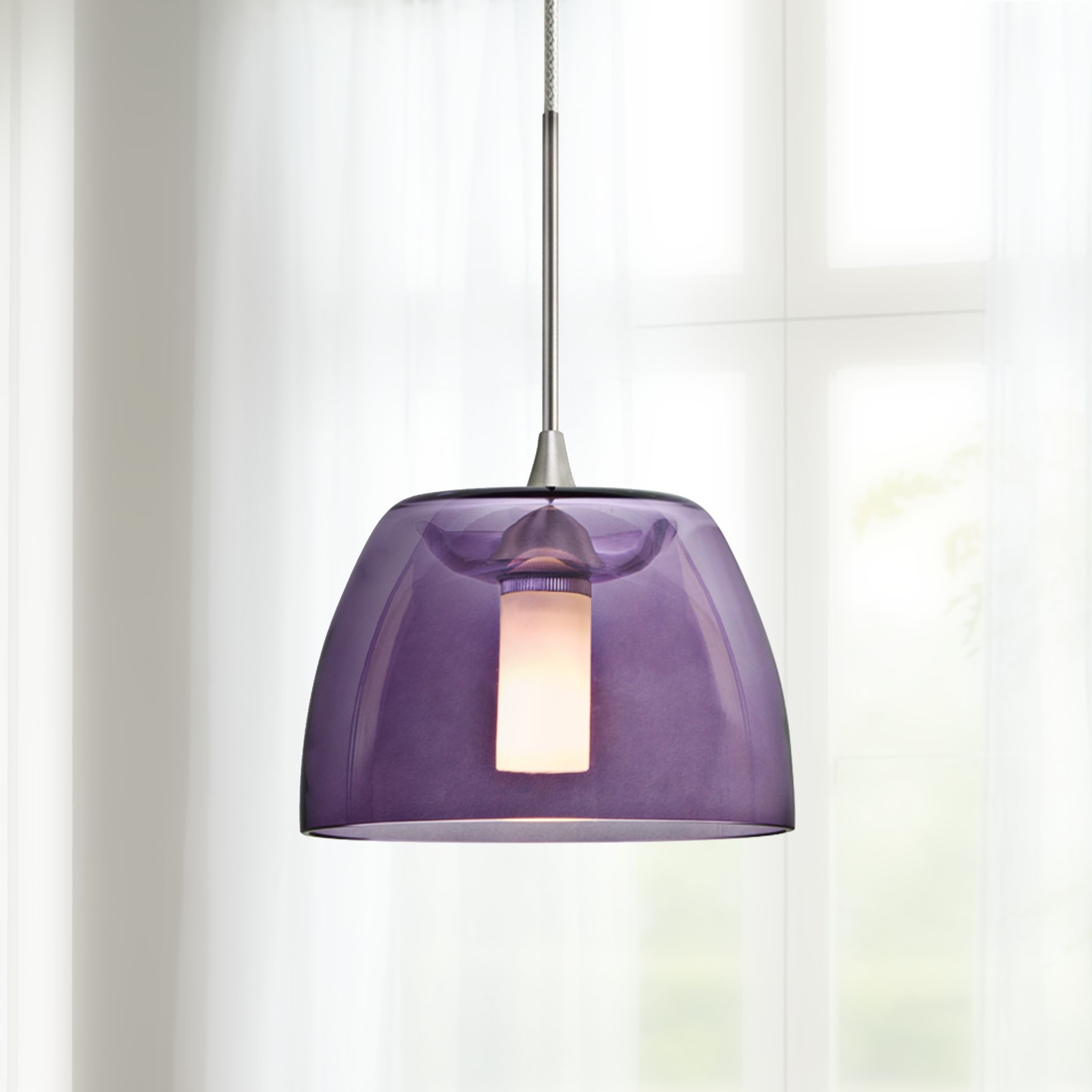 purple glass lamp shade