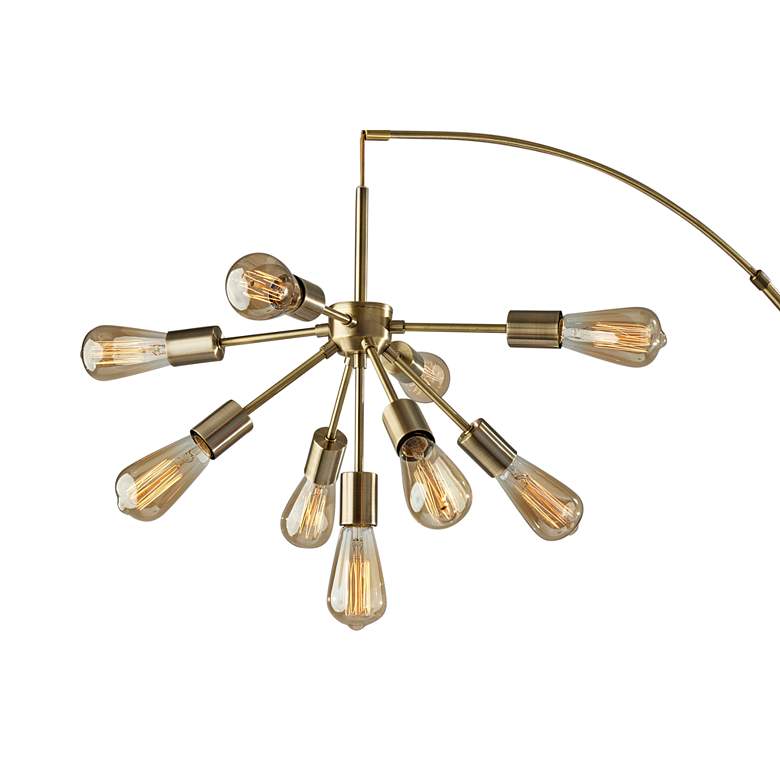 Image 5 Sputnik Antique Brass Metal 9-Light Arc Floor Lamp more views