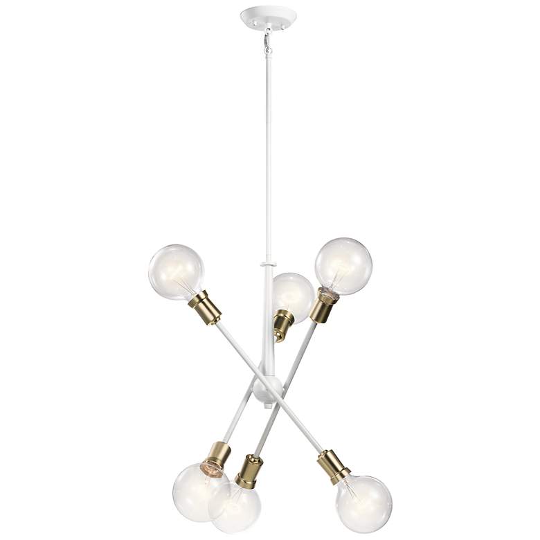 Image 1 Sputnik Style 20" Wide White Finish Modern Chandelier by Kichler
