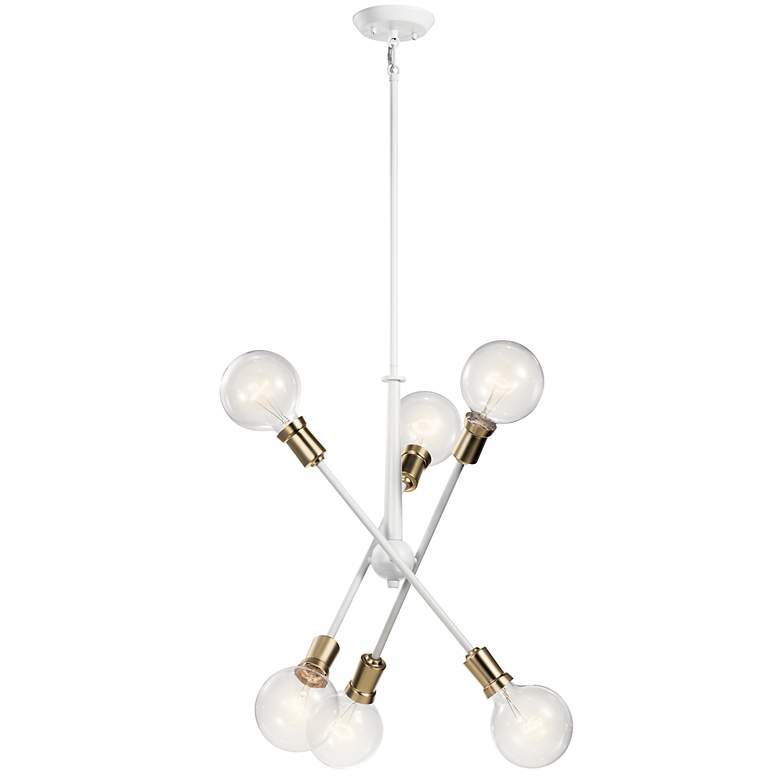 Image 4 Sputnik Style 20" Wide White Finish Modern Chandelier by Kichler more views