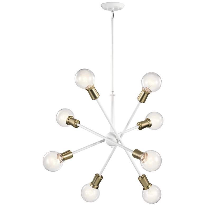 Image 1 Sputnik Style 30" Wide White Finish Modern Chandelier by Kichler