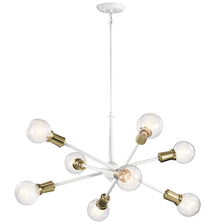 Image 2 Sputnik Style 30" Wide White Finish Modern Chandelier by Kichler more views