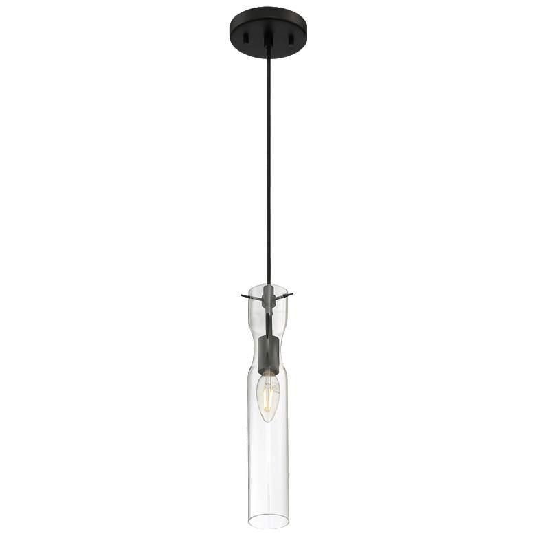 Image 1 Spyglass; 1 Light; Mini Pendant Fixture; Black Finish with Clear Glass