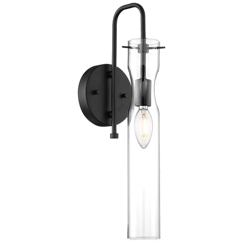 Image 1 Spyglass; 1 Light; Wall Sconce Fixture; Black Finish with Clear Glass