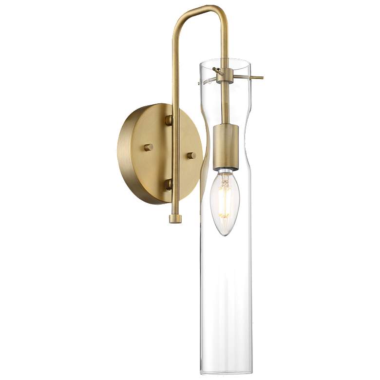 Image 1 Spyglass; 1 Light; Wall Sconce; Vintage Brass Finish with Clear Glass
