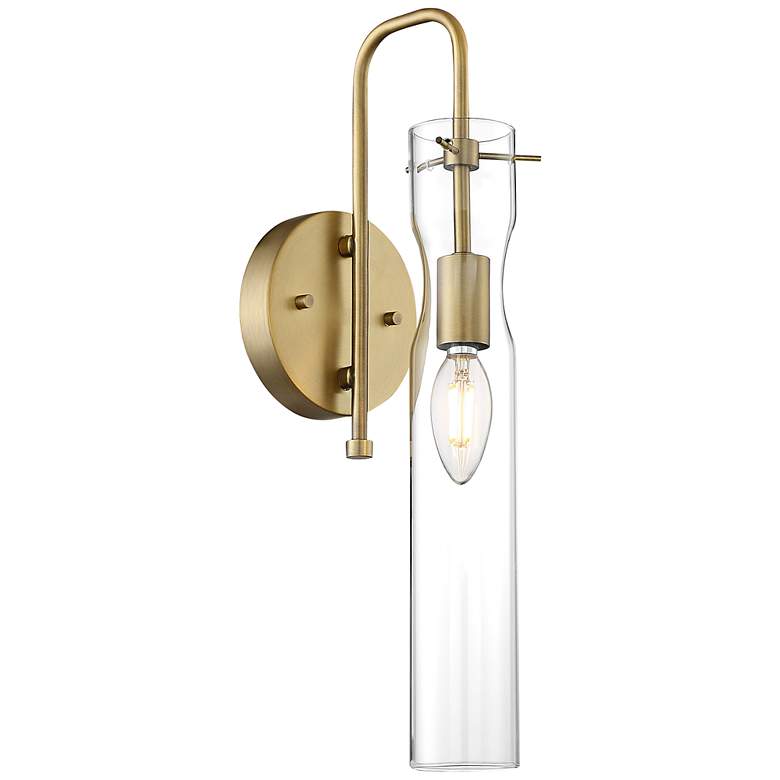 Image 1 Spyglass; 1 Light; Wall Sconce; Vintage Brass Finish with Clear Glass