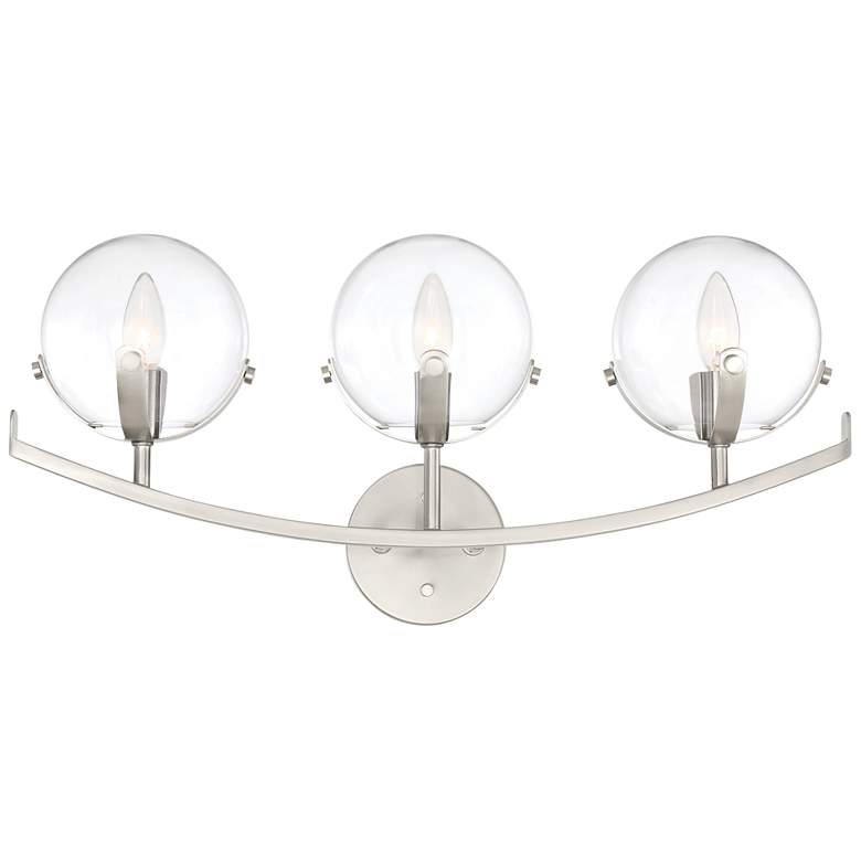 Image 1 Spyglass 24" Wide Satin Platinum 3-Light Vanity Bath Light