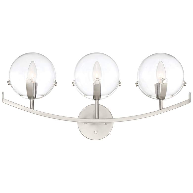 Image 1 Spyglass 24 inch Wide Satin Platinum 3-Light Vanity Bath Light