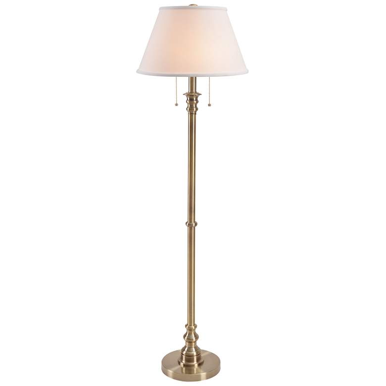 Image 1 Spyglass 59 1/2" High Antique Brass Traditional Pull Chain Floor Lamp