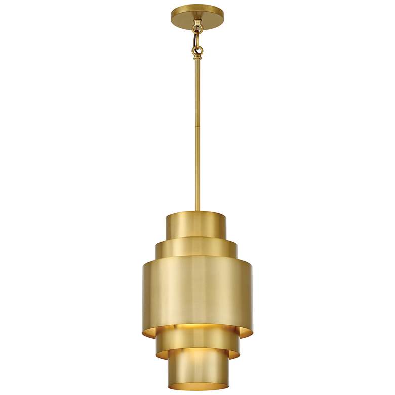 Image 2 Spyglass Terrace 10" Wide Soft Brass Mini Pendant
