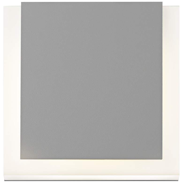 Image 1 SQR 7" High Textured Gray Outdoor LED Wall Light