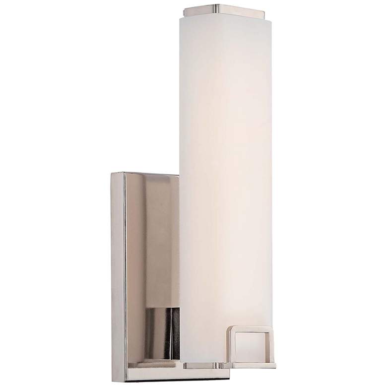 Image 1 Square 12 1/2 inch High Polished Nickel LED Wall Sconce