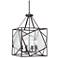 Square 18" Wide Bronze and Glass Foyer Pendant Light