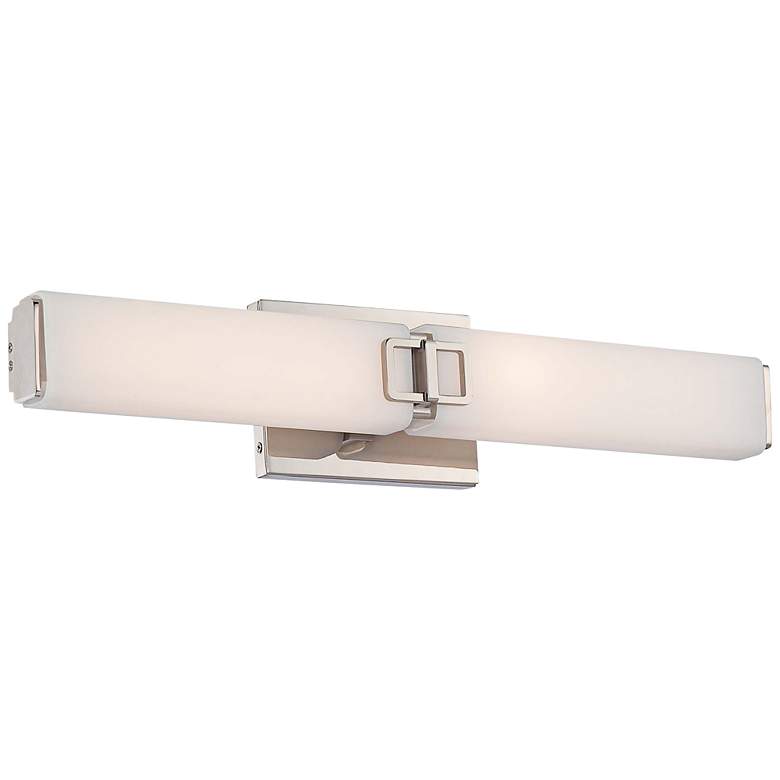 Image 1 Square 24 1/2" Wide Polished Nickel 2-Light LED Bath Light