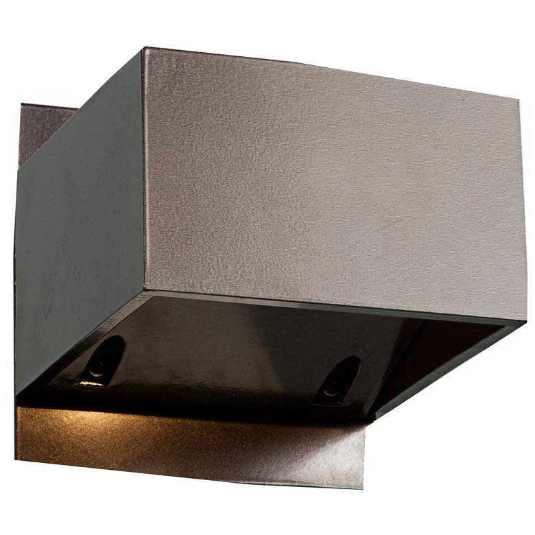 Image 1 Square 3 inch High Small Bronze Outdoor LED Wall Light