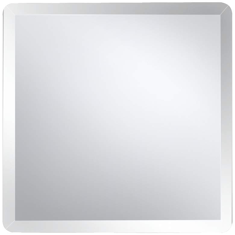 Image 2 Square 30" x 36" Beveled Glass Edge Modern Frameless Wall Mirror