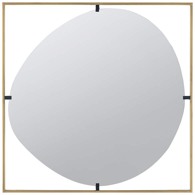 Image 1 Square 32 x 32 Black & Gold Mirror