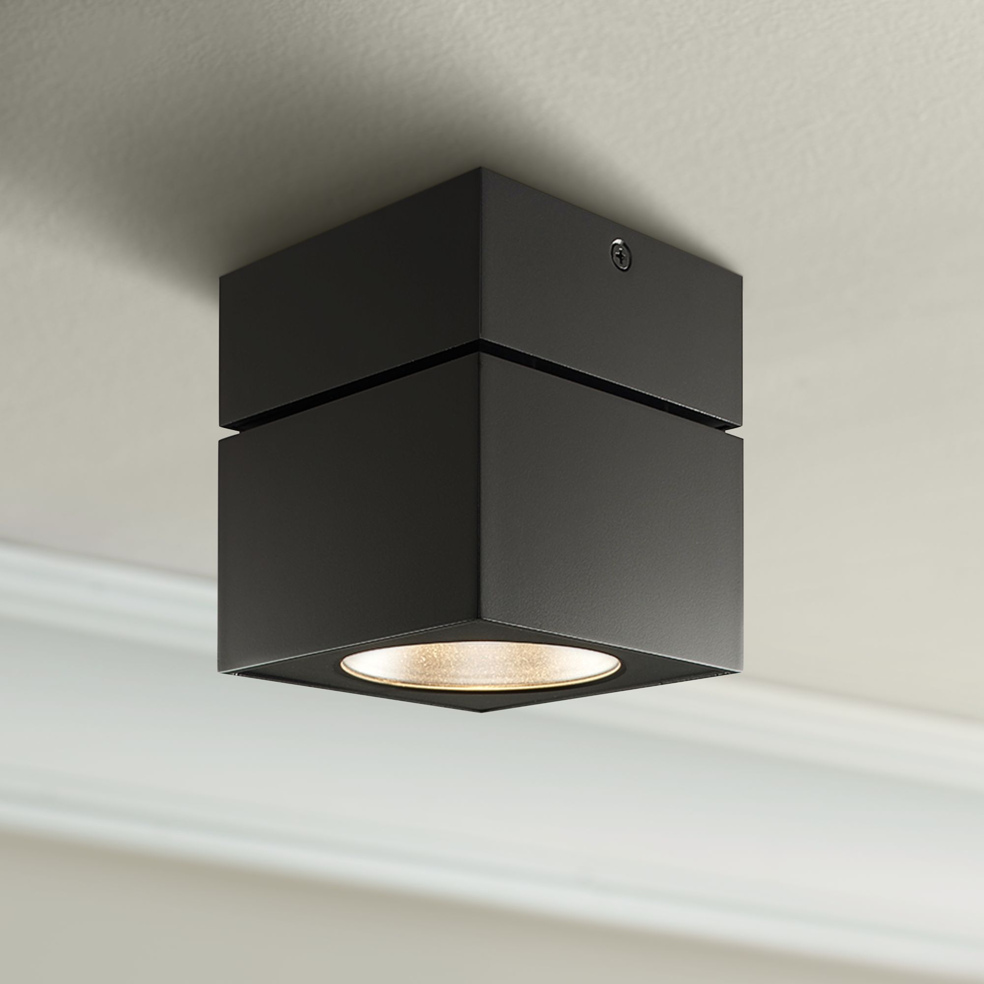 square black flush mount light