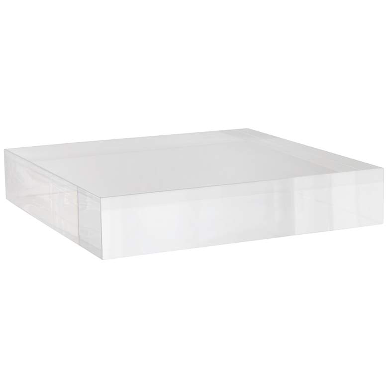 Image 1 Square Acrylic 8 inch Wide x 1 1/2 inch High Pedestal Lamp Riser