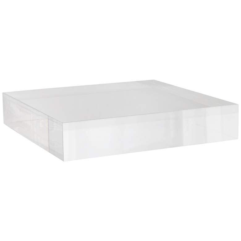 Image 1 Square Acrylic 8" Wide x 1 1/2" High Pedestal Lamp Riser