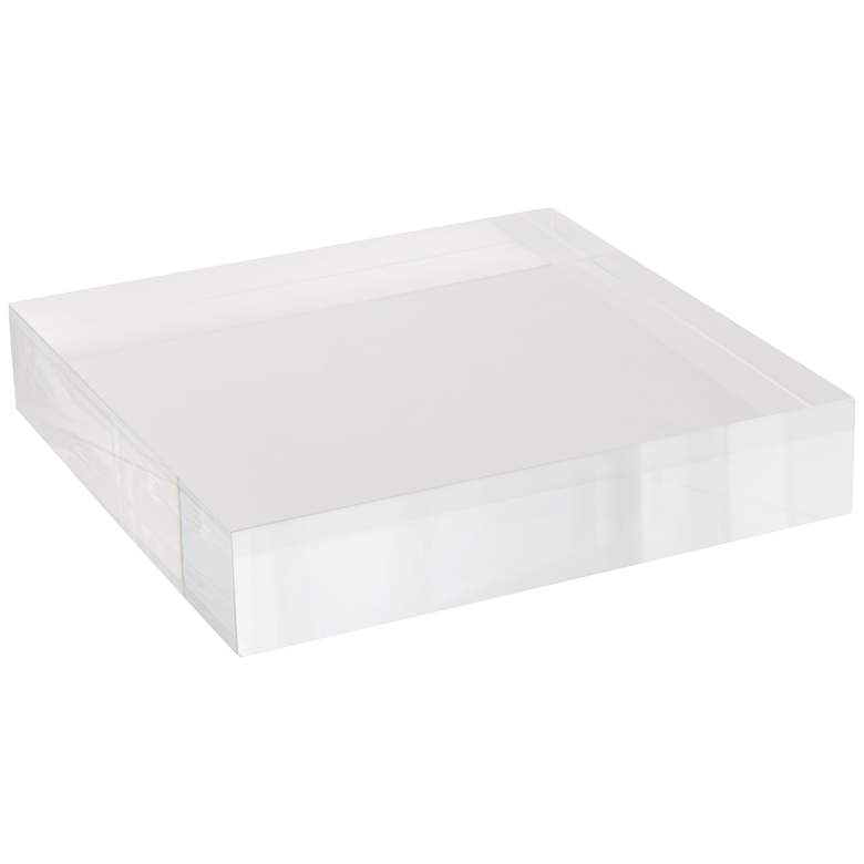 Image 3 Square Acrylic 8" Wide x 1 1/2" High Pedestal Lamp Riser more views