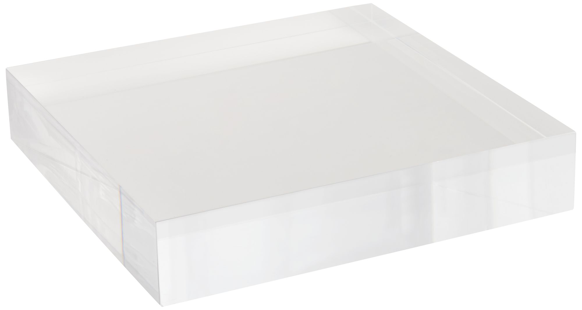 Image 3 Square Acrylic 8" Wide x 1 1/2" High Pedestal Lamp Riser more views