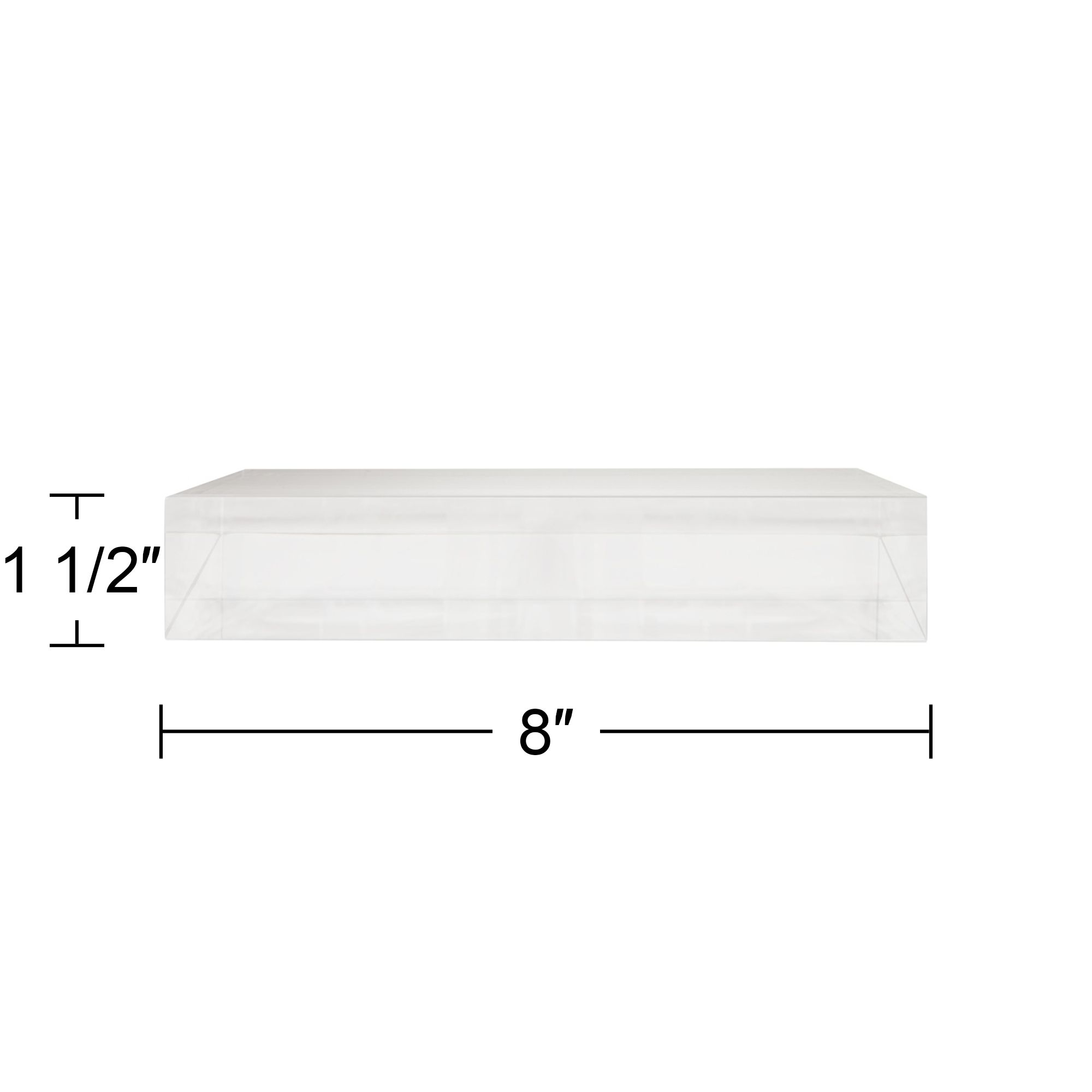 Image 5 Square Acrylic 8" Wide x 1 1/2" High Pedestal Lamp Riser more views