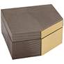 Square Angled Edge 7 1/4" Wide Matte Brown Leather Box in scene