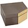 Square Angled Edge 7 1/4" Wide Matte Brown Leather Box