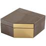 Square Angled Edge 7 1/4" Wide Matte Brown Leather Box in scene